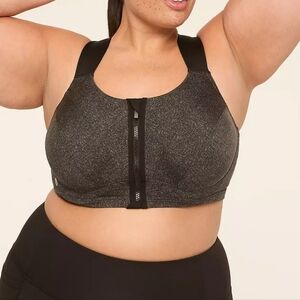 Livi Active Charcoal Zip-Front Sports Bra